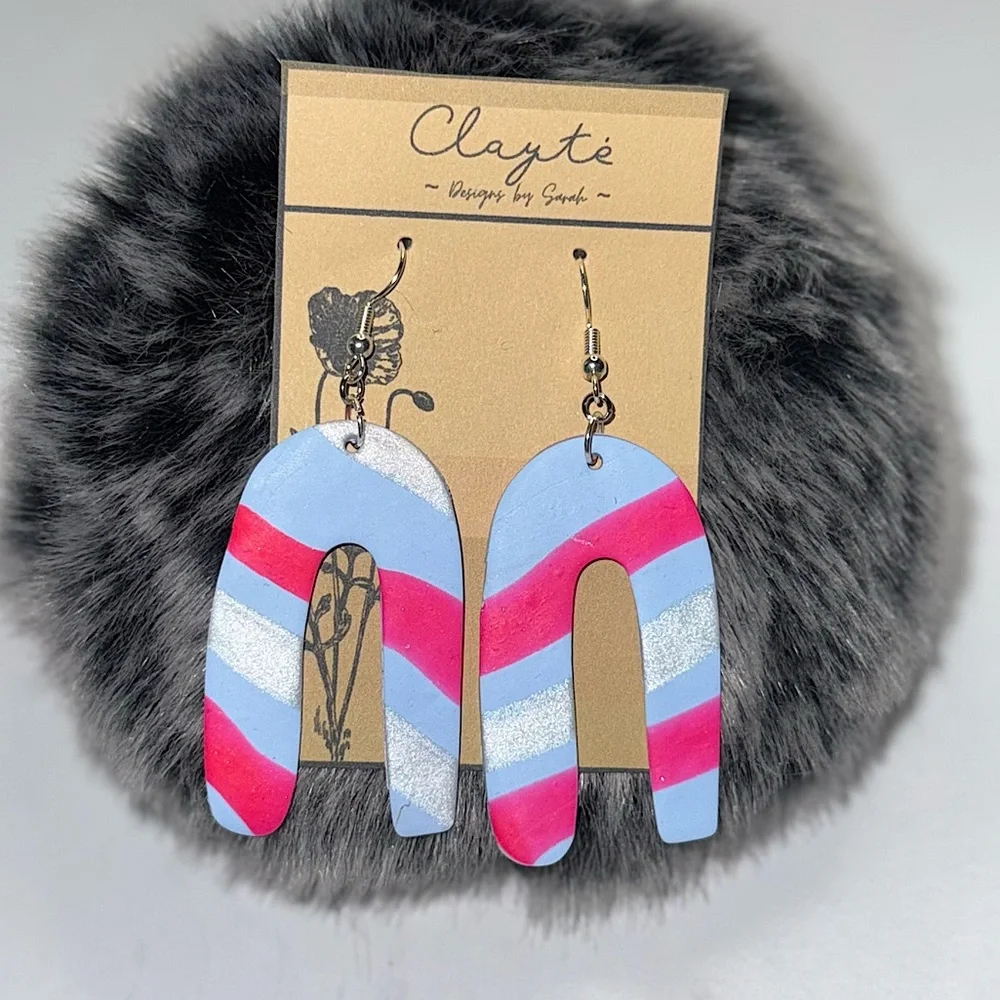 Polymer clay earrings 🩶